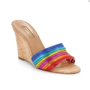 NWT Aquazzura Rainbow Bangle Wedge Sandals
